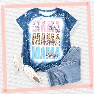 NWT !! Women's Plus Size Casual Blue Graphic Lettering Fashion Top!!💖💖